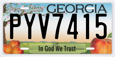 GA license plate PYV7415
