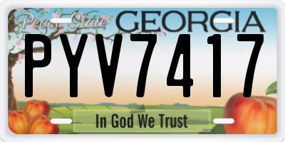 GA license plate PYV7417