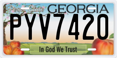 GA license plate PYV7420