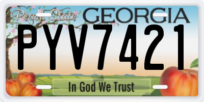 GA license plate PYV7421