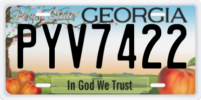 GA license plate PYV7422