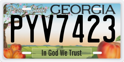 GA license plate PYV7423