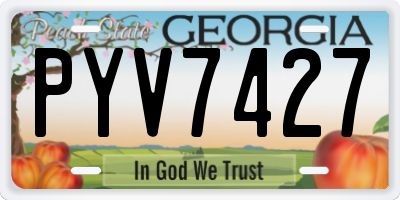 GA license plate PYV7427