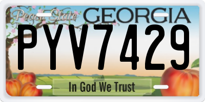 GA license plate PYV7429
