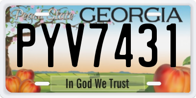 GA license plate PYV7431
