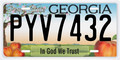 GA license plate PYV7432
