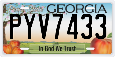 GA license plate PYV7433
