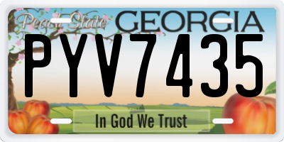 GA license plate PYV7435