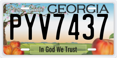 GA license plate PYV7437