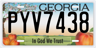 GA license plate PYV7438