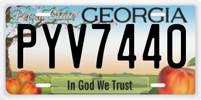 GA license plate PYV7440