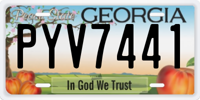 GA license plate PYV7441
