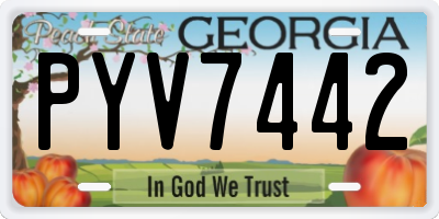 GA license plate PYV7442