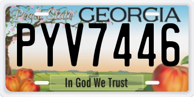 GA license plate PYV7446