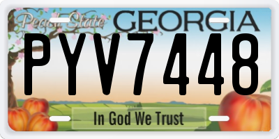 GA license plate PYV7448