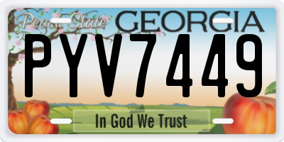 GA license plate PYV7449