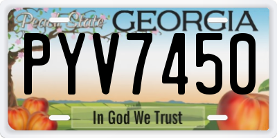 GA license plate PYV7450