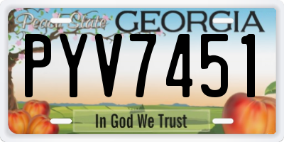 GA license plate PYV7451