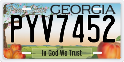 GA license plate PYV7452