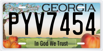 GA license plate PYV7454