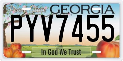 GA license plate PYV7455