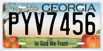 GA license plate PYV7456