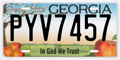 GA license plate PYV7457