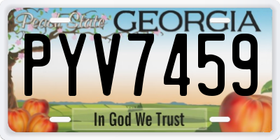 GA license plate PYV7459
