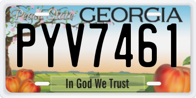GA license plate PYV7461