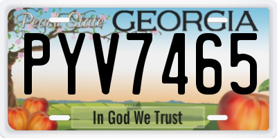 GA license plate PYV7465