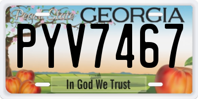 GA license plate PYV7467