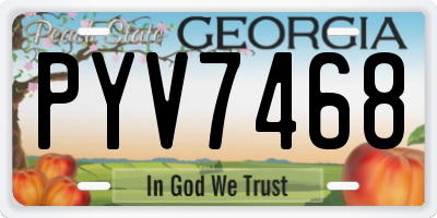 GA license plate PYV7468