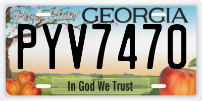GA license plate PYV7470