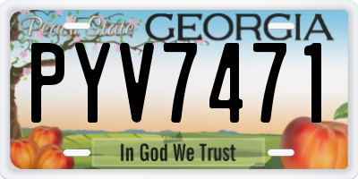 GA license plate PYV7471