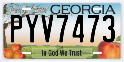 GA license plate PYV7473
