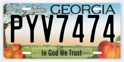 GA license plate PYV7474
