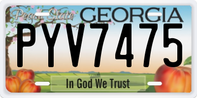 GA license plate PYV7475