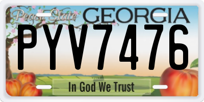 GA license plate PYV7476