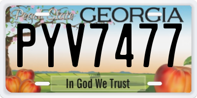 GA license plate PYV7477