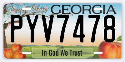 GA license plate PYV7478