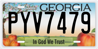 GA license plate PYV7479