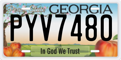 GA license plate PYV7480