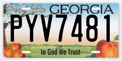 GA license plate PYV7481