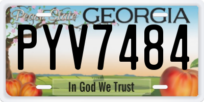 GA license plate PYV7484