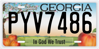 GA license plate PYV7486