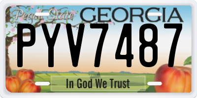 GA license plate PYV7487