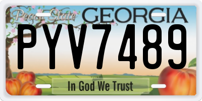 GA license plate PYV7489