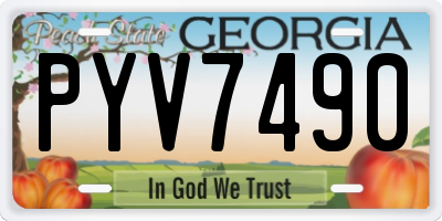 GA license plate PYV7490