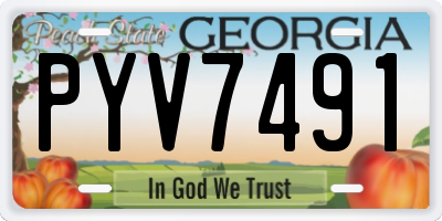 GA license plate PYV7491
