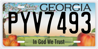 GA license plate PYV7493